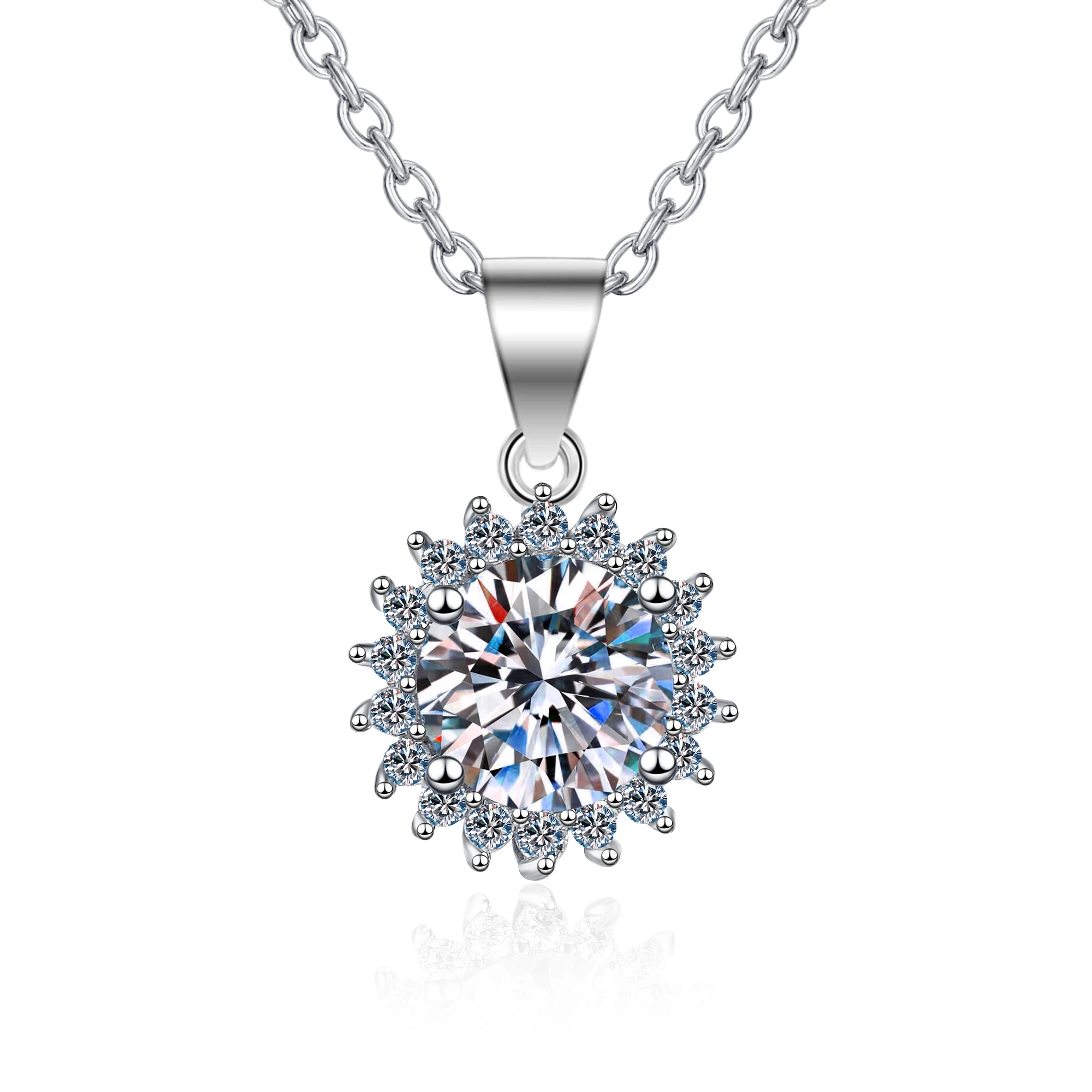 

HY276-X New 925 sterling silver necklace female 50 points 1 carat 3 carat 5 carat Moissan diamond pendant