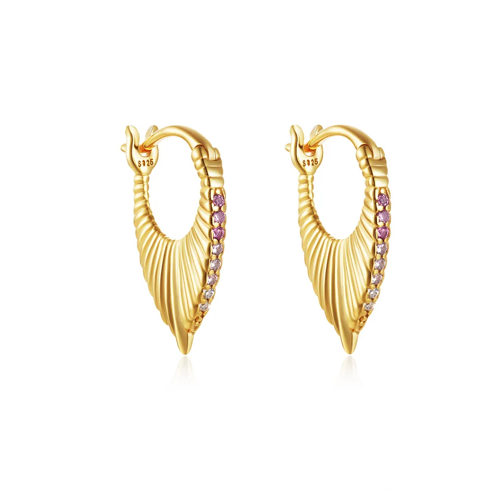 Fine Jewelry 925 Sterling Silver Hoop Earring for Women 925 Silver Niche Design Geometric huggies Earring Jewelry Wholesale