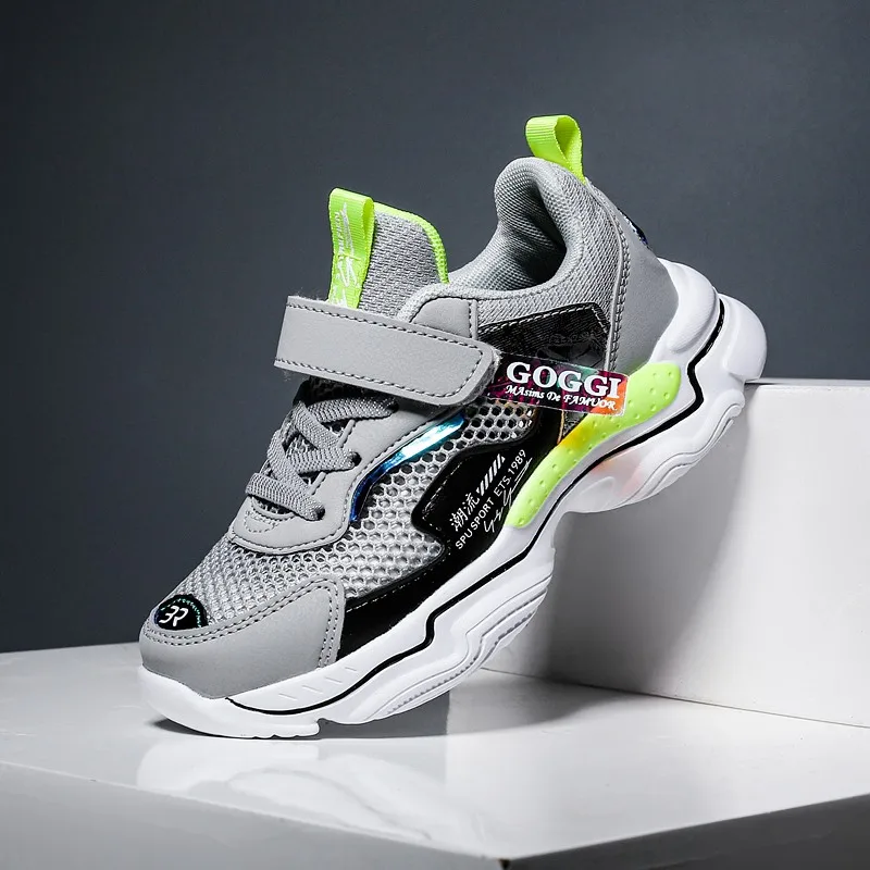 

hot selling low price Style Black Casual Shoes Kids Boys School Shoes Action Wholesale Fashion mesh upper summer light weight