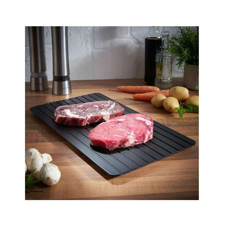 

Professional Quick Defrost Express Thawing Plate Defrosting Tray Ultimate Rapid Thaw For Frozen Foo Meat Chicken Fish Dishwasher, Black
