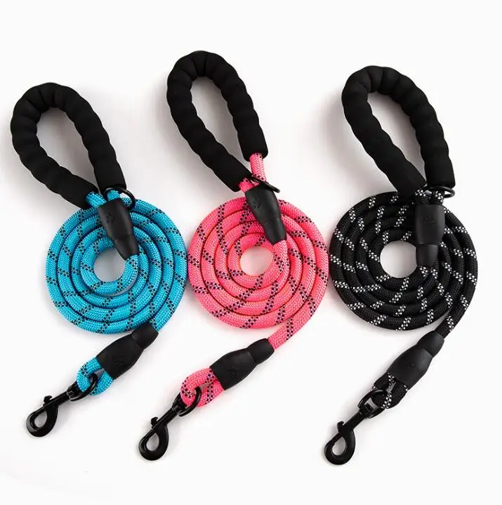 

Amazon Hot Sales High Quality Reflective Nylon Rope Dog Leash Led Pet Leash