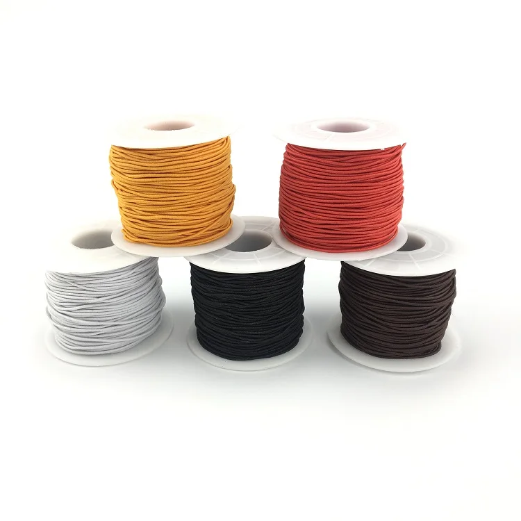 

Factory Elastic rope round band elastic bundling cords Rubber band multi-strand core elastic strong durable polyester cords, Custom color