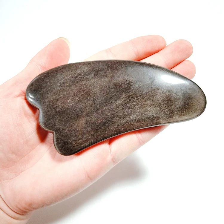

high quality facial massage tool Black Obsidian massage roller gua sha tool and essential oil roller bottle for skin care
