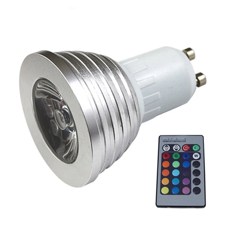 high power 3W GU10 LED Bulbs Lighting 16 Colors Changing rgb led spot light Remote spotlight led