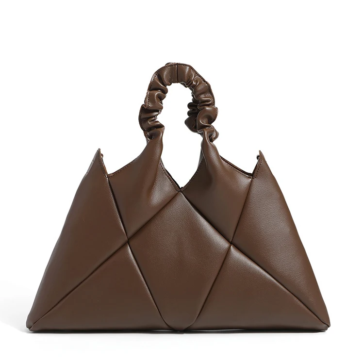 

EM921 Personality design rhombic triangle fold luxury women crossbody hand bag 2022 winter female quilted handbags purses