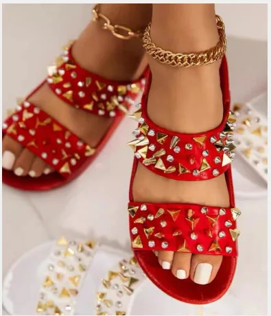 

2020 fashion women rivet slippers platform sandals women summer cool designer bling sandals in stock, Picture color