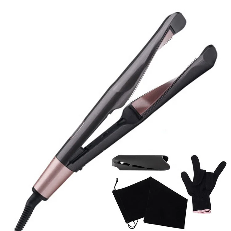 

2 In 1 Professional Hair Straightener Spiral Wave Curler Flat Curling Iron Crimp Straightening Tools Hair Styling New Design