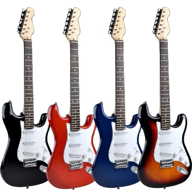

Cheap Korean Red straocaster lucky star Musical Instruments beginner supereagle single coil electric guitar for sale