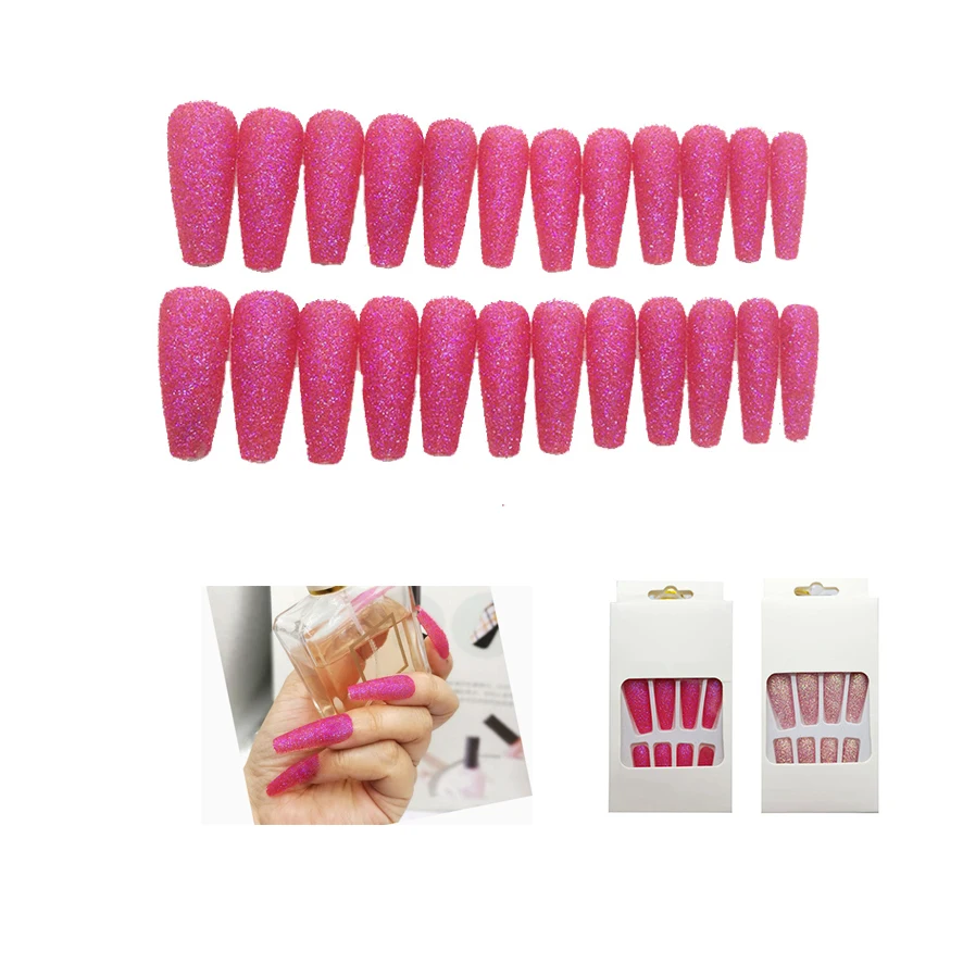 

2021 New Style nails colorful press on nails free makeup samples, Clear