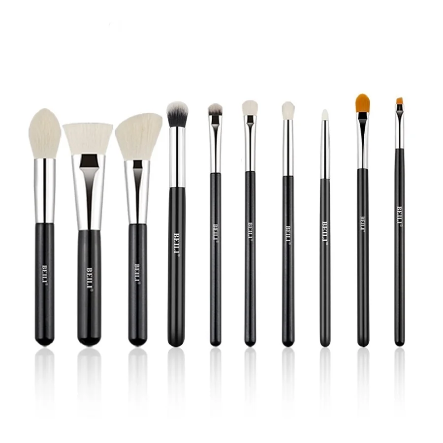 

BEILI 2020 New 10pcs makeup brush foundation concealer eye blending brush Best selling kabuki shinny Black Soft makeup brush