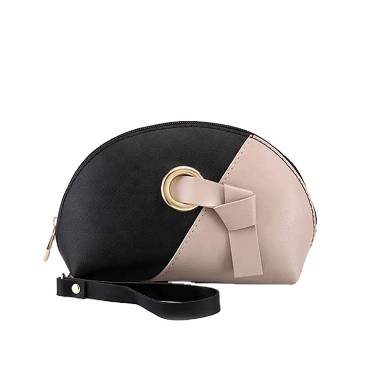 

Custom 2020 mini portable 100% PU leather makeup bag cosmetic clutch lady beauty handle pouch, Green,customized color
