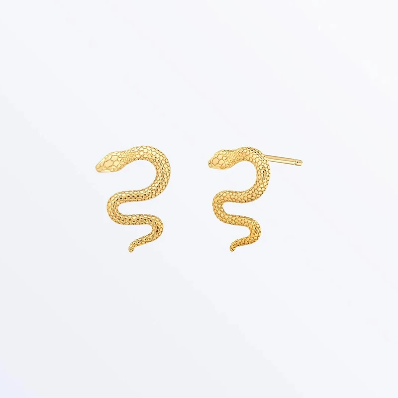 

S925 Sterling Silver Fashion All-match Snake Stud Earrings