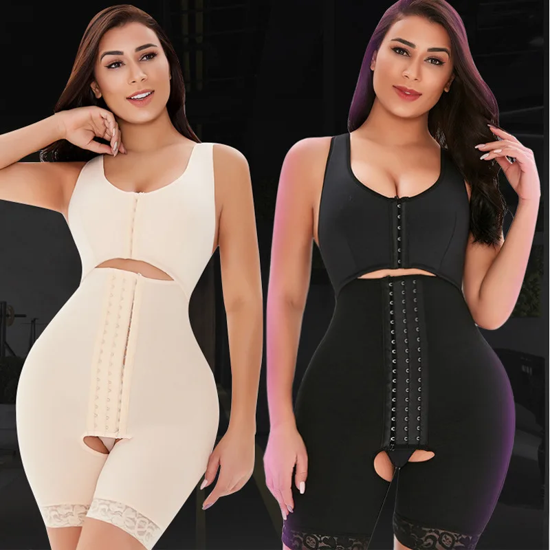 

Hot Selling Faja Post Op Shapewear Fajas Post Operatoria Hooks Full Body Shapewear Waist Trainer Body Shaper Bodysuits for Women, Picture show