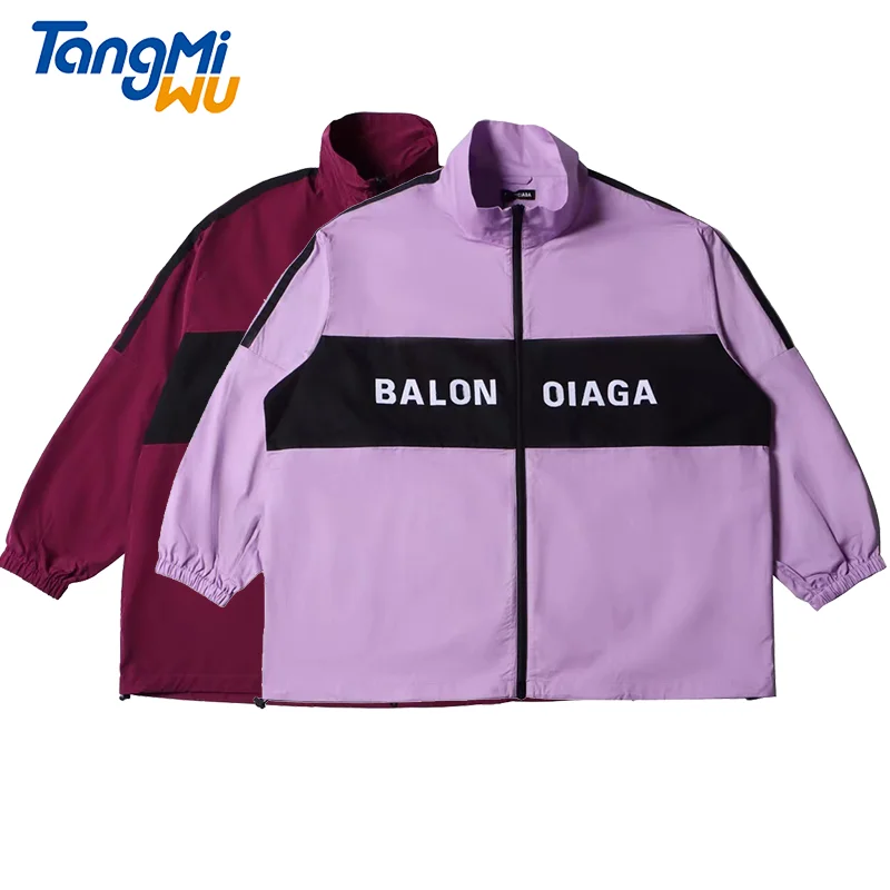 

TMW 2021 balancia clothes fashionable mens logo bomber jacket colorblock coat balanciaga oversized jacket