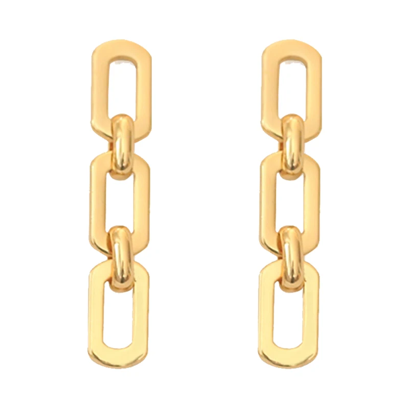 

2021 new 925 silver medium long temperament temperament metal cold air stud European and American high-level Chain Earrings