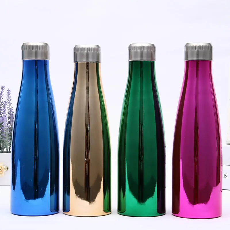 

new Cola Shape vacuum bottle 500ml double wall Insulated Leak Proof sport bottle Water Bottle stainless steel water bottle, Customized color acceptable