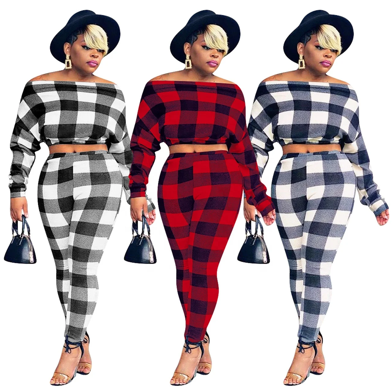 

MT82-8321 Street casual sports V-neck solid color two-piece suit