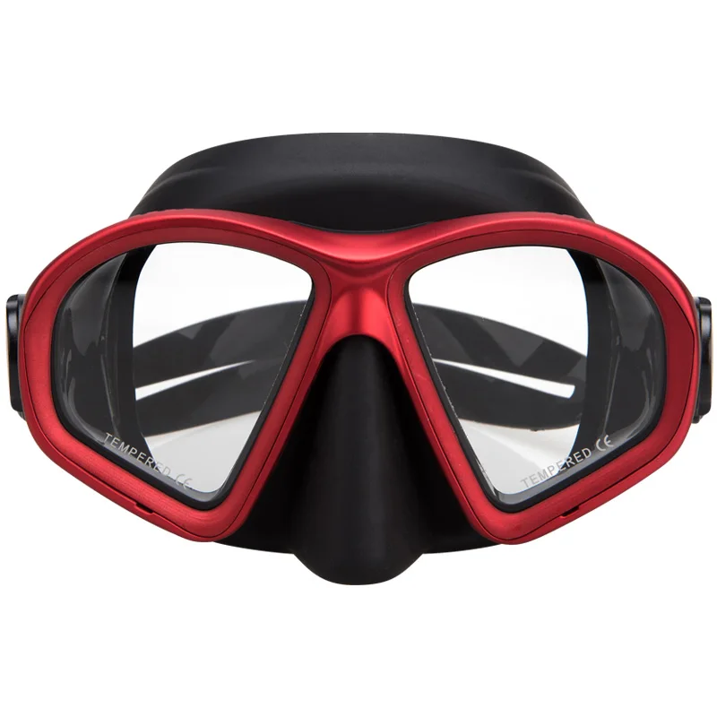 

China factory high quality swimming anti fog deep diving gear freediving mask, Blue black pink green customized color supported