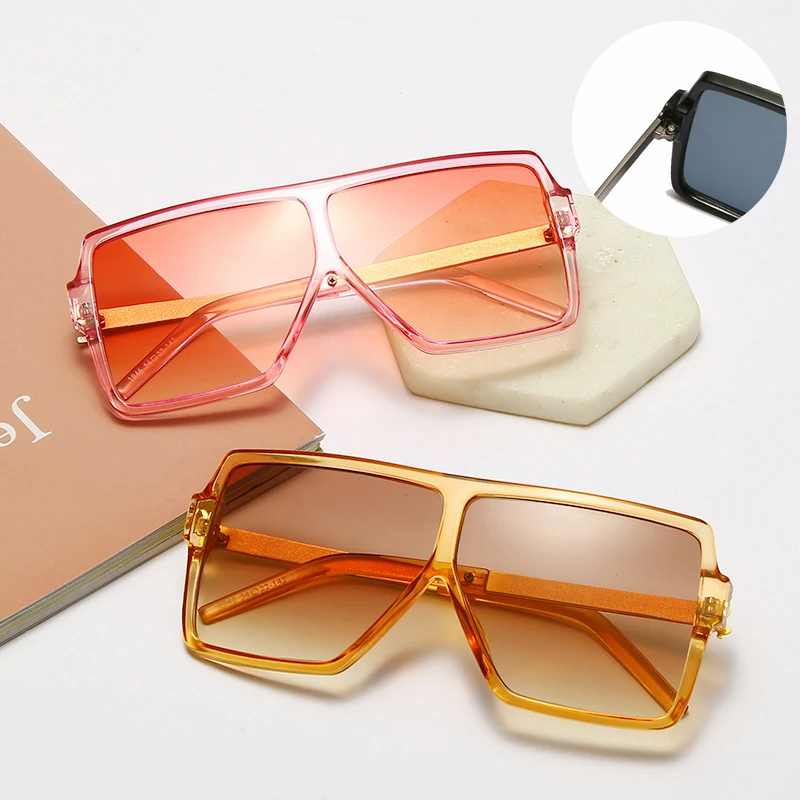 

HBK new colors upgraded version Fashion 2021 Brand Designer Sun Glasses Wholesale Big Square Oversized Shades Sunglasses