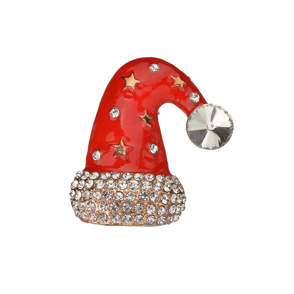 

Fashion Christmas Brooches Santa Claus Hat Bells Socks Rhinestone Suit Metal Pins Badges Brooch New Year Gifts