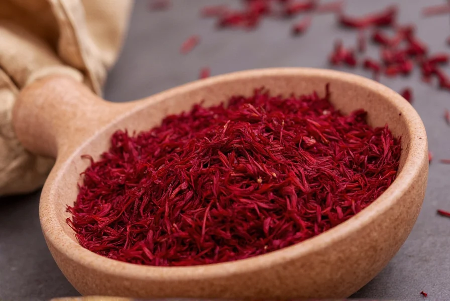 Close-up of saffron stigmas being hand-harvested from purple crocus flowers at dawn