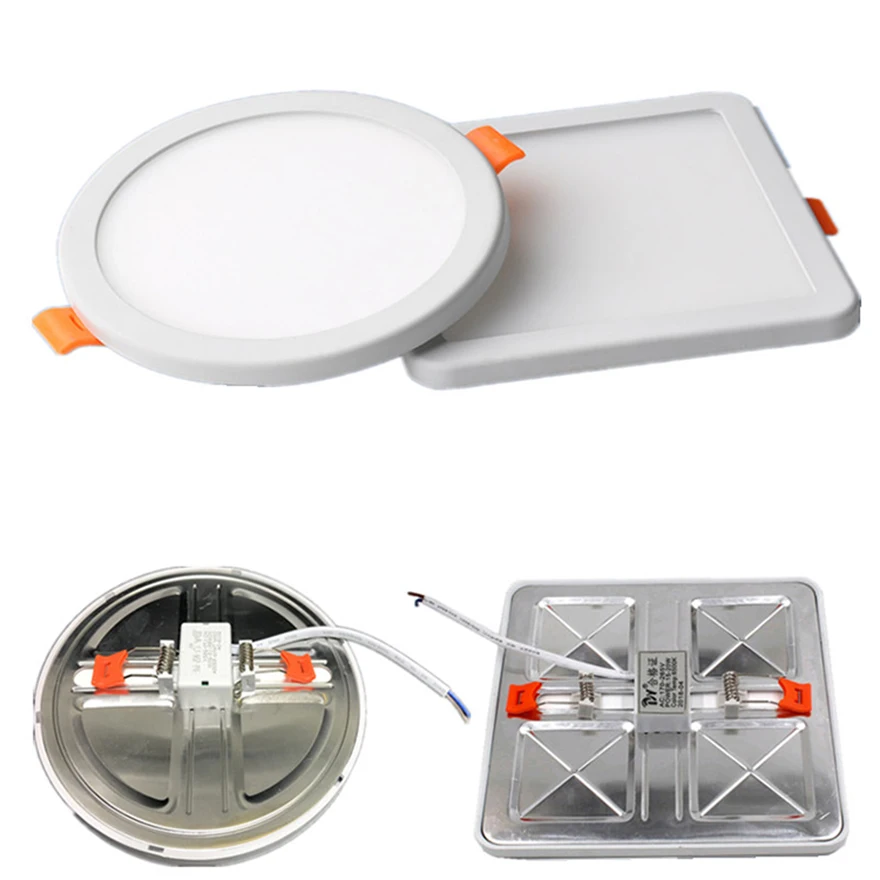 6w 12w 18w 24w 2 in 1 LED panel light recessed round square Flat Downlight Led Ceiling Panel Light