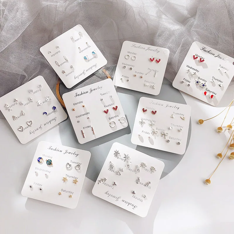 

Amazon Hot Earring Cards Mixed Earring Set Earings For Women 2020, As picture