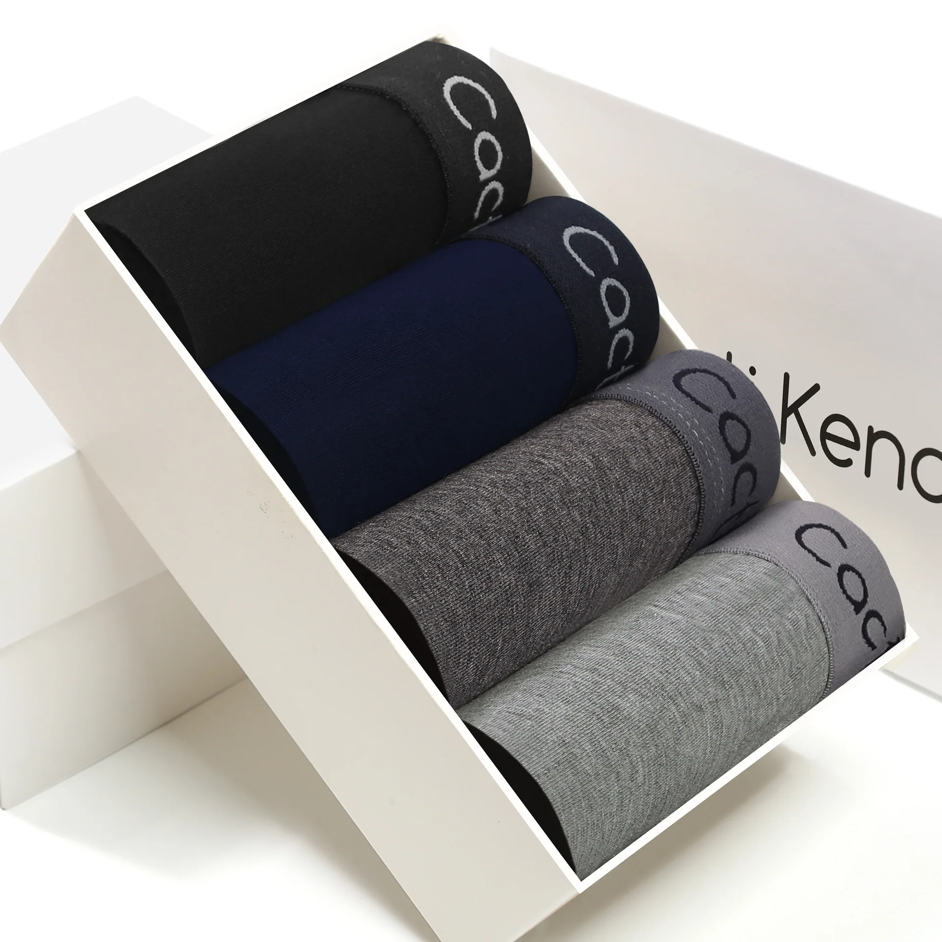 

4pices Men'S Cotton Boxer Briefs Custom Logo Breathable And Comfortable Briefs Set