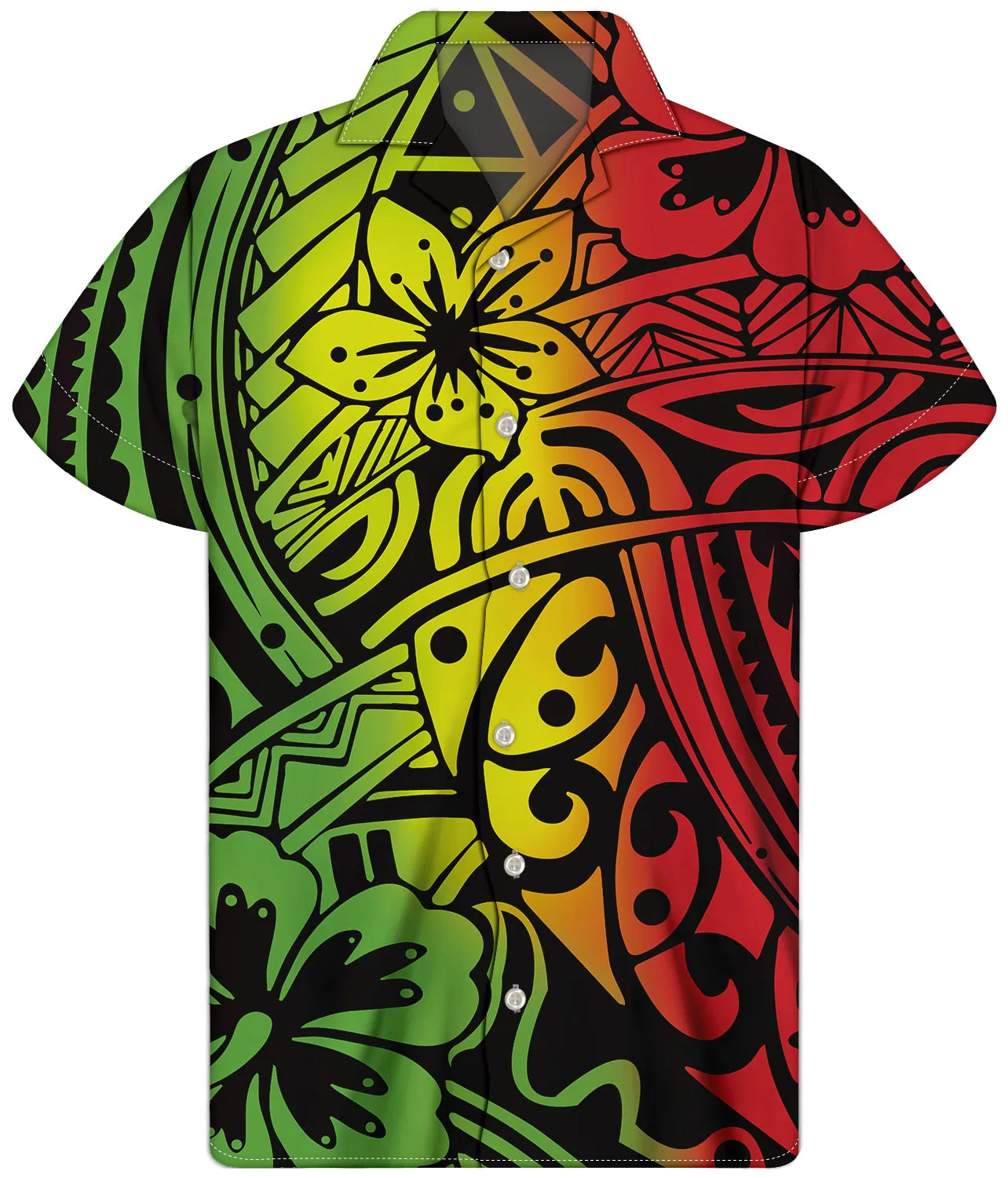 

Custom Green New Design Hawaiian Beach Floral Shirts Dropshipping Polynesian Mens Tribal T Shirts Gradient Colour Shirts For Men, Customized color