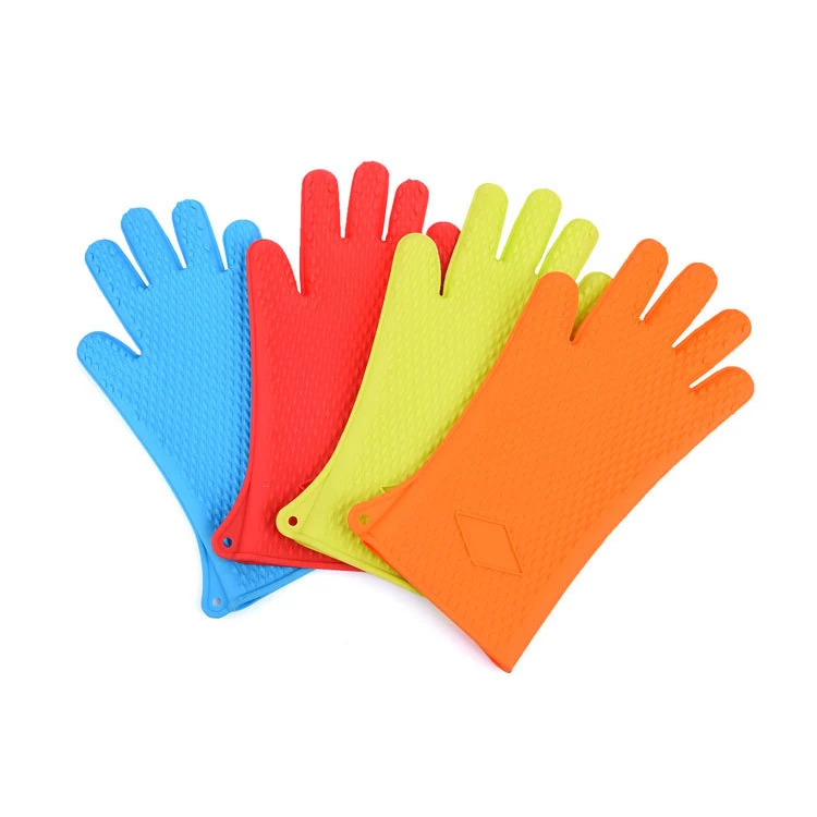 

Royalunion Silicone Cleaning Hand Gloves Barbecue, Silicon Scrub Gloves RUJ05074, Grey black brown red green