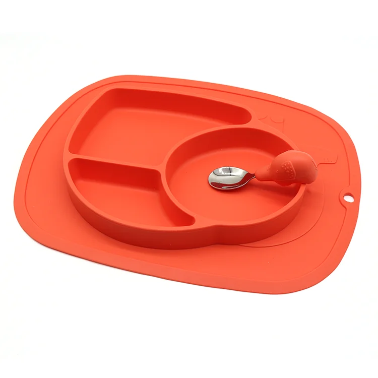 

Hot Sale Bpa Free Animal Shape Silicone Suction Plate For Baby