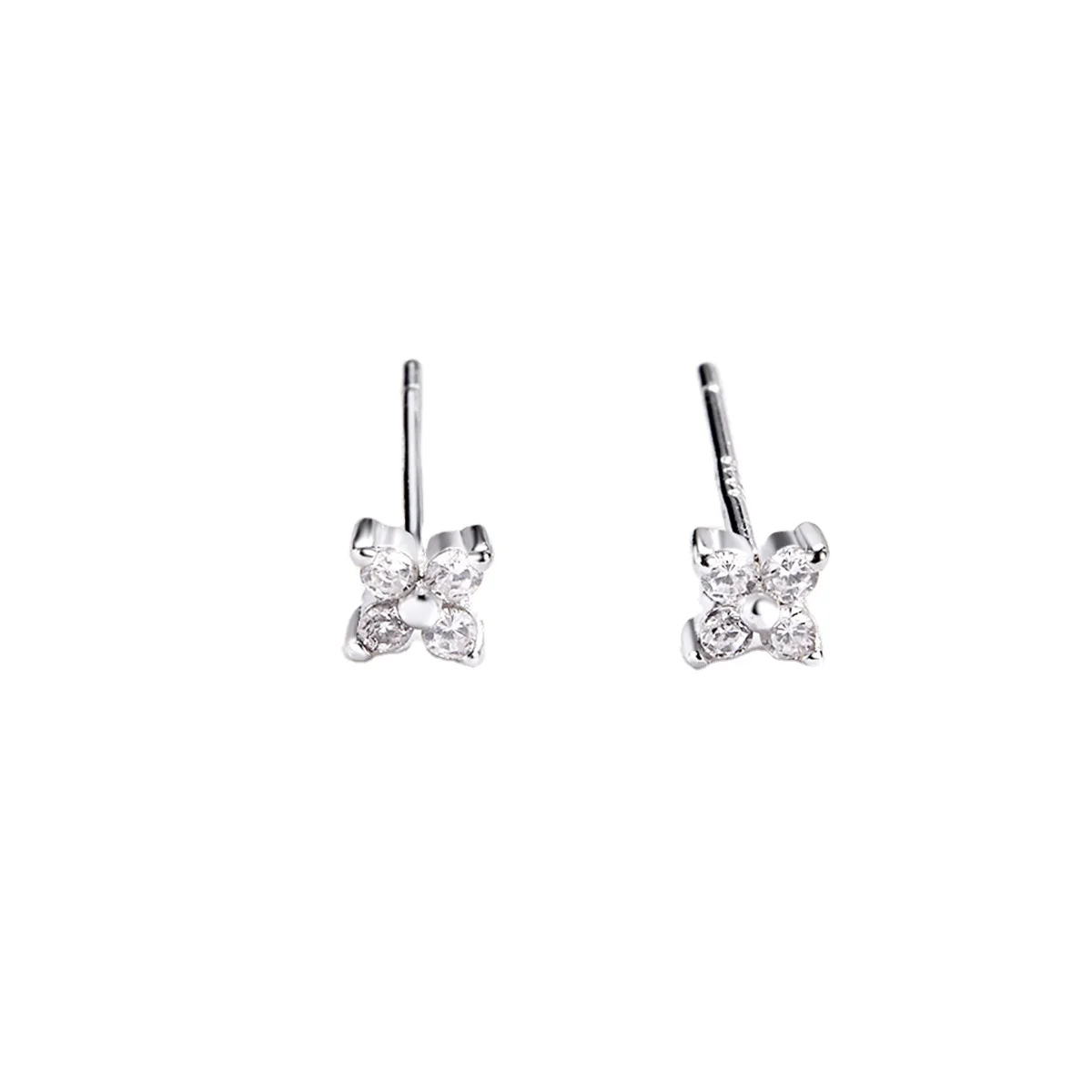 

Genuine 925 Flower Shape Cubic Zirconia Stone Silver Earings For Women 2020 Custom