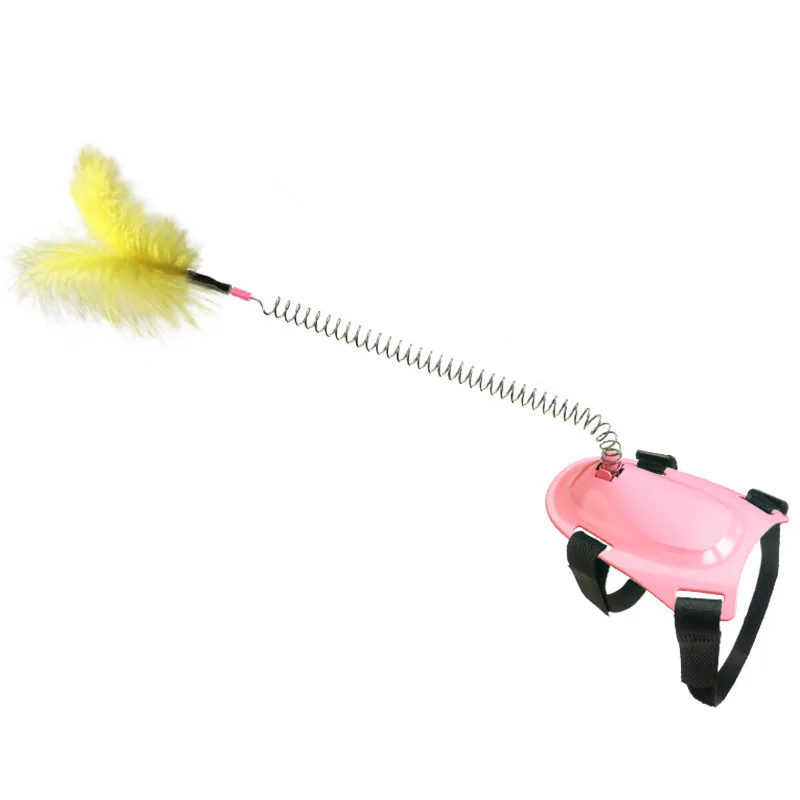 

In Stock Cat Interactive Toy Cat Teaser Sticks Feather Spring Pet Teasing Stick Toys For Cats, Picture showed