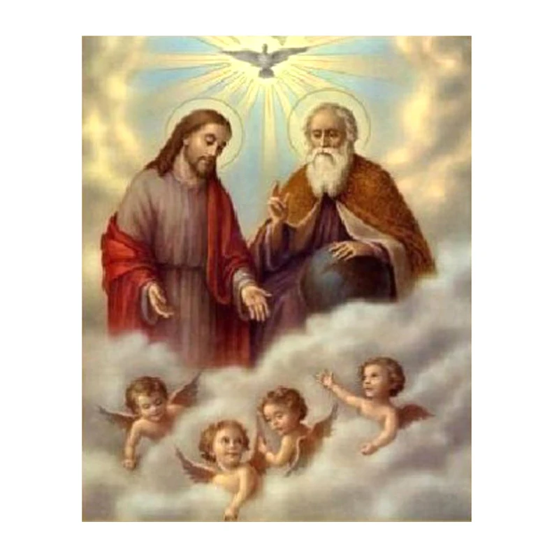 

New Arrivals Diamond Painting Jesus And Little Angels Full Round Drill Diamond Embroidery Home Decor Canvas Painting