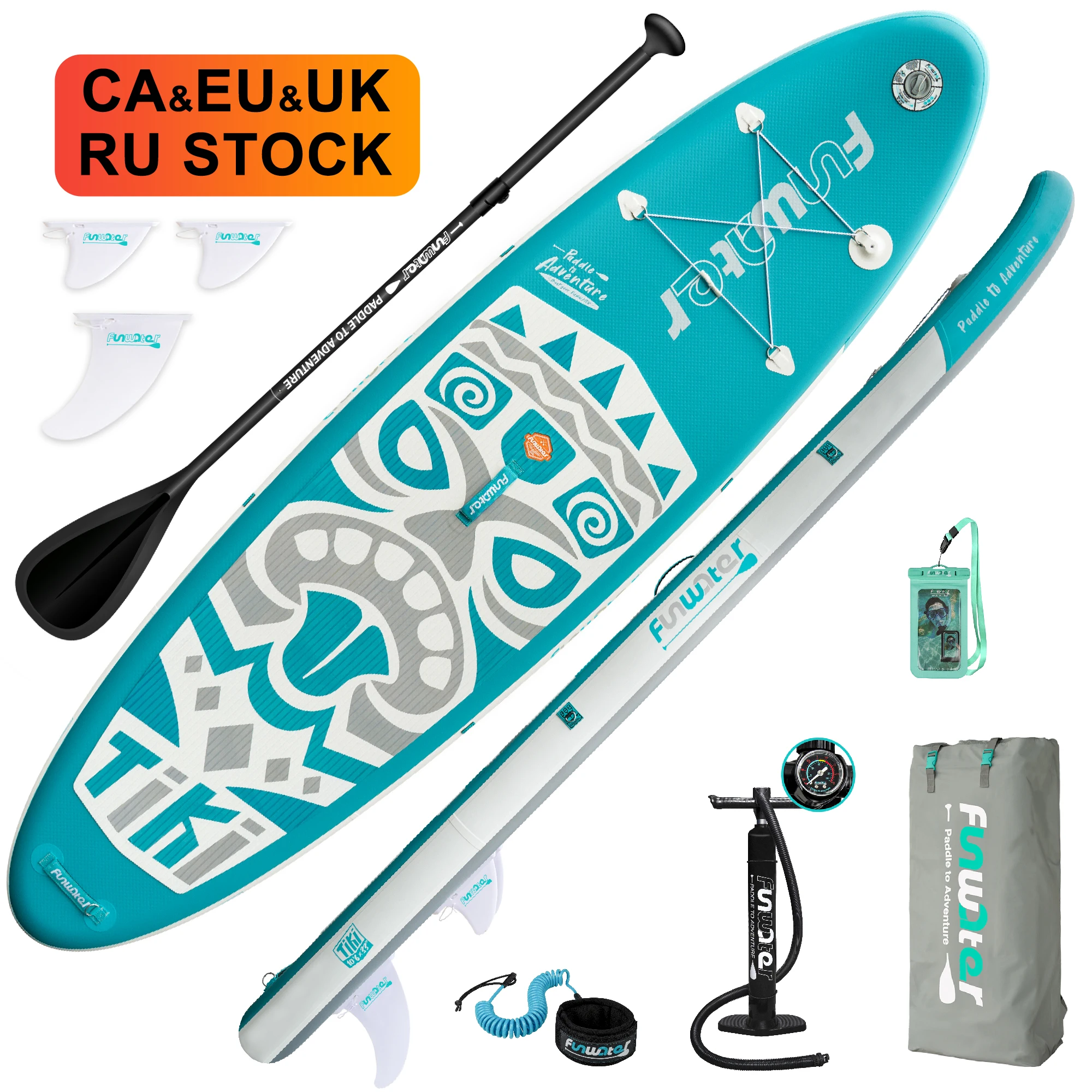 

FUNWATER Dropshipping OEM transparent paddle board surfboards paddleboard paddle gonflable water sport wakeboard