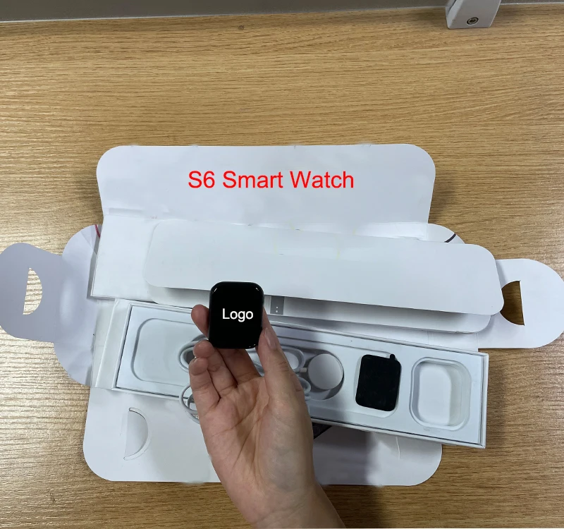 

2021 New S6 Smart Watch Original Logo SmartWatch Waterproof Reloj Smart Watch 40mm - 44mm for Smart Watch Series 6, Black silver blue pink red