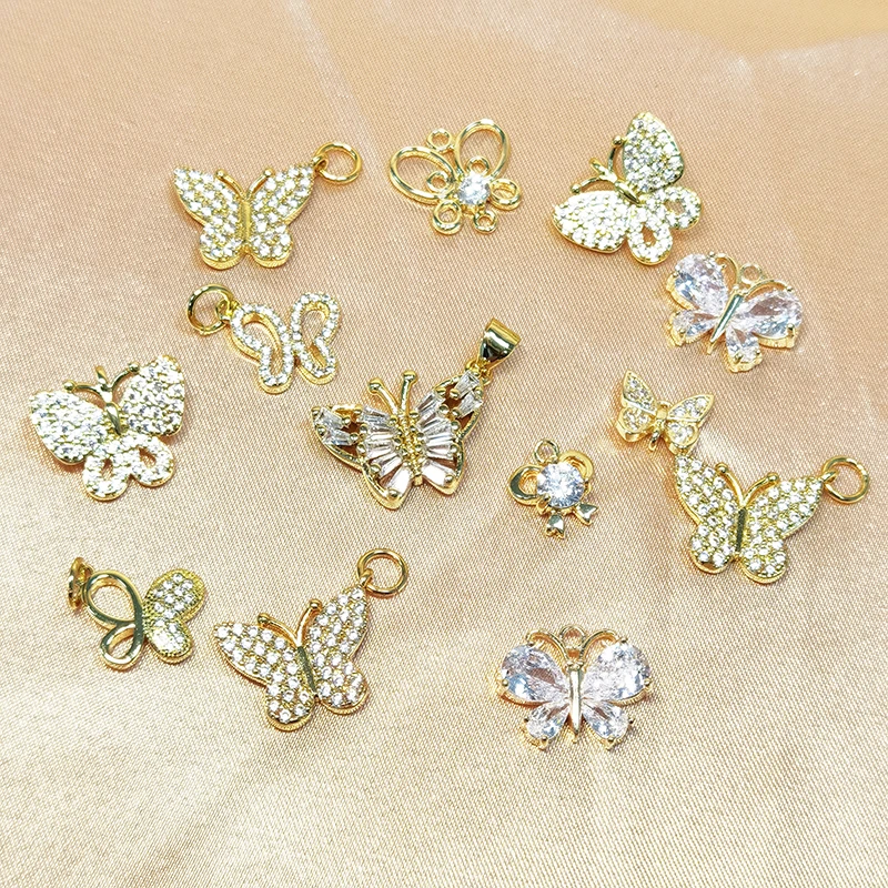 

IVIAPRO Fashion jewelry accessories gold plated butterfly pendant butterfly connectors for jewelry making