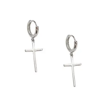 

MYSO New Ins Fashion Cross Earrings Exquisite Earrings For Women Silver Cross Earrings