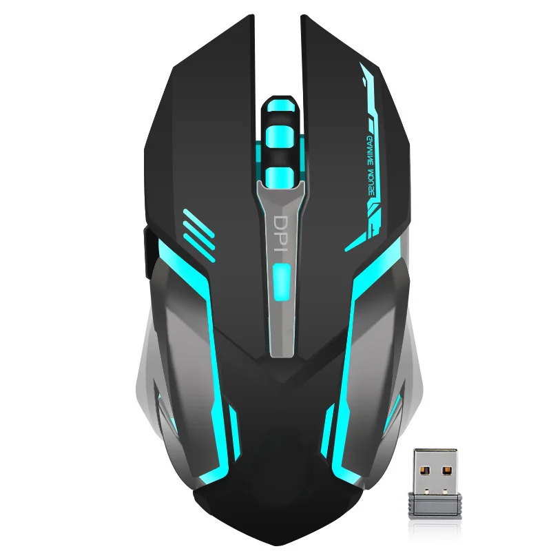 

USB Gaming Optical Mice Rechargeable Colorful Backlit Wireless Mouse