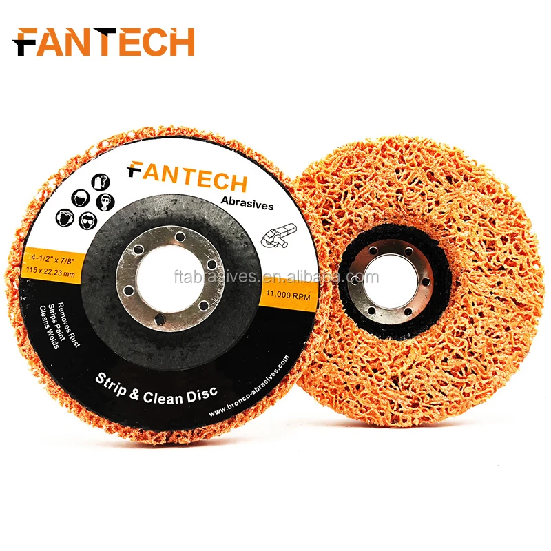 

Fantech Abrasive Tools 1 box 5 pieces 4'' 100mm Orange Abrasive Strip And Clean Disc