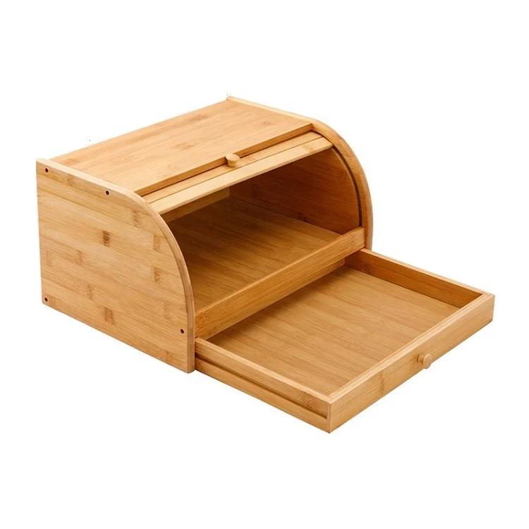 

Low Moq Eco Natural Bread Box Bamboo Reusable Food Storage Container Set
