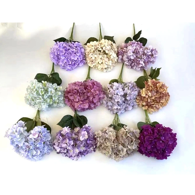 

Hot sale 5 heads silk artificial hydrangea flowers for wedding decor