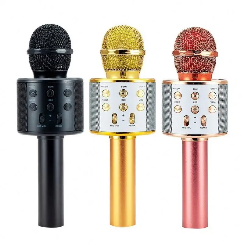 

Wireless Karaoke Handheld Microphone 858 For Singing Speaker Player Music Playing Ws858, Black,gold ,rosegold,blue