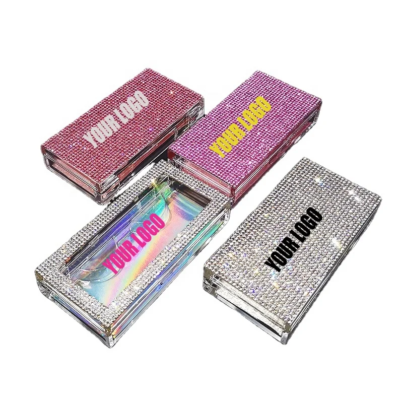 

Private label Holographic Logo Sticker 15mm 18mm 20mm 25mm Eyelashes Box Bling packaging Lash Case, Silver, rainbow