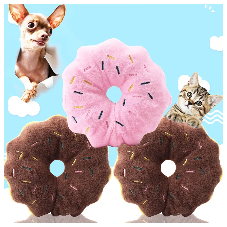 Cute Pet Toy Dog Chew Plush Cotton Donut For Playing Training Buy Pet
