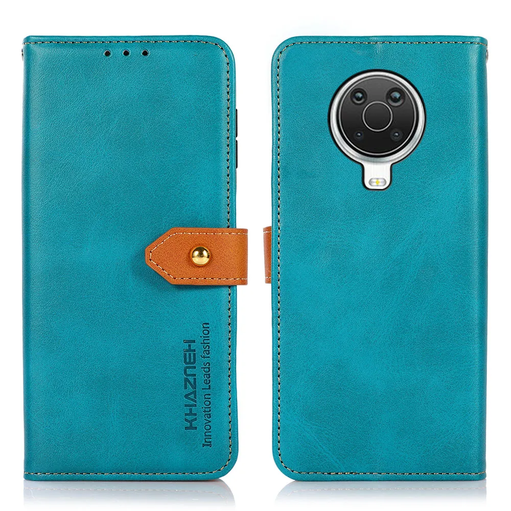 

Gold button two color cattle pattern PU Leather Flip Wallet Case For NOKIA 6.3 / NOKIA G10/ G20, As pictures