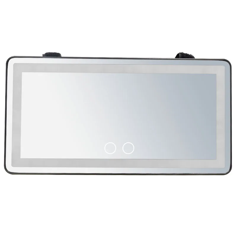 

Car Led Makeup Mirror Touch Switch 3 Light Modes Adjustable Fasten On Car Rechargeable Car Visor Vanity Mirror
