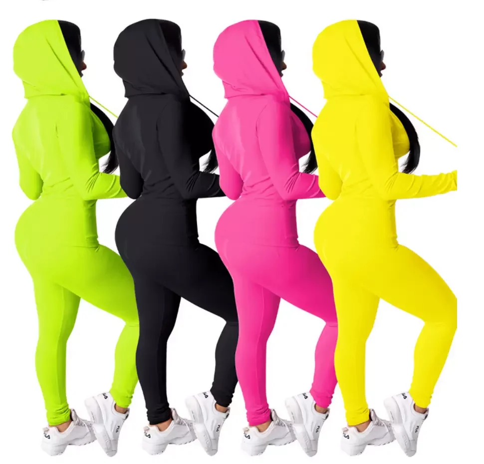 

2021 New Arrival Women blank plain jogger sweat pants two piece set wholesale jogging suits