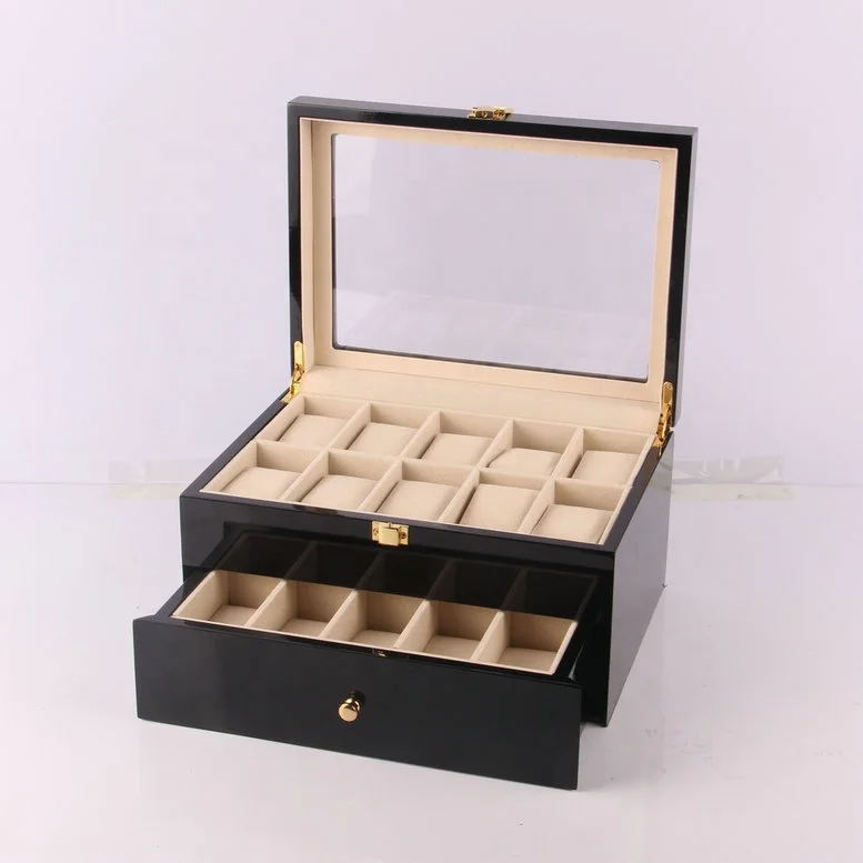 

Ready stock 20 slots watch case box custom logo wood wooden watch box luxury for men drawer watch box From winxtan Foshan,China, As photo(or customized)