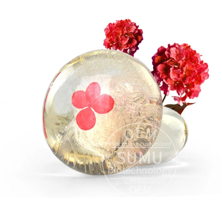 

Private Label Natural Organic Soap Handmade Transparent Rose Soap Flower Essential Oil Bath Soap Salon, Milk white